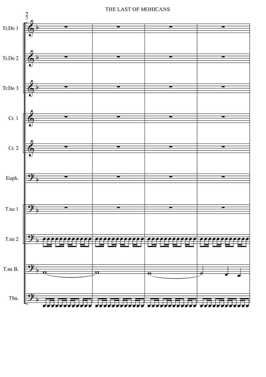 Last Of The Mohicans (main Theme) Brass Ensemble scores gallery preview page 3