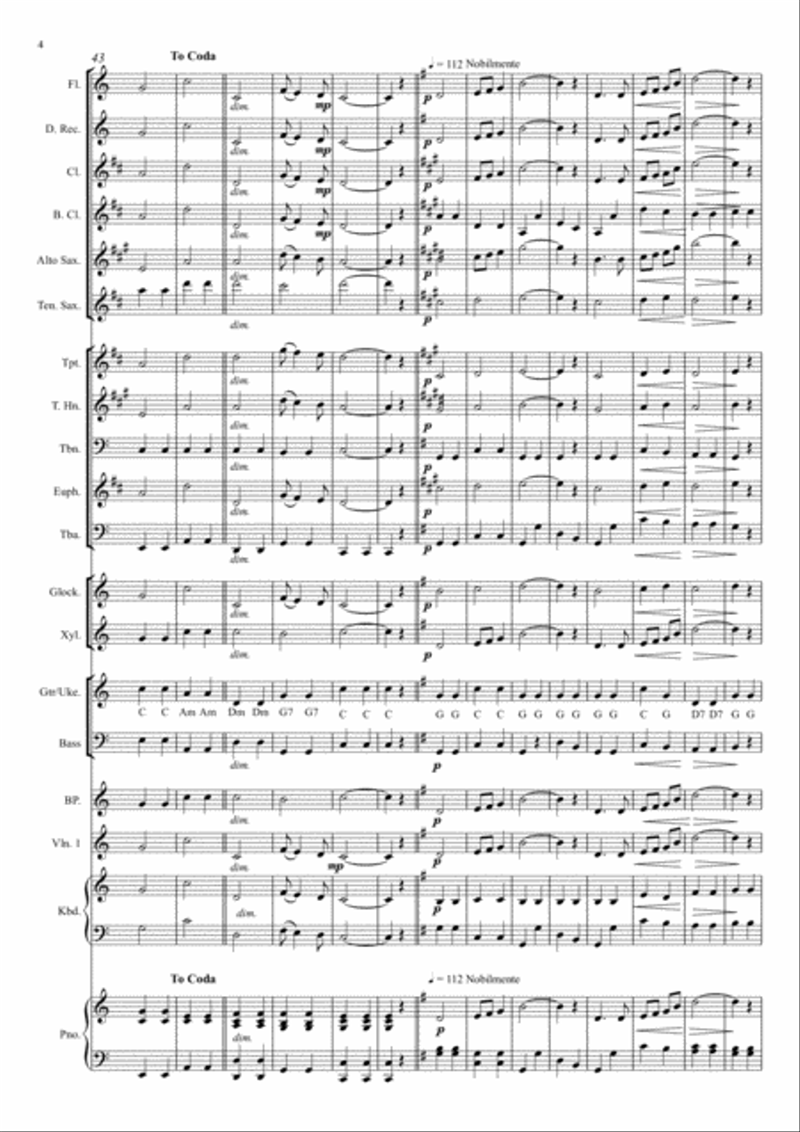 Pomp and Circumstance Marches Nos 1 & 4 (Mixed Ensemble) Large Ensemble scores gallery preview page 4