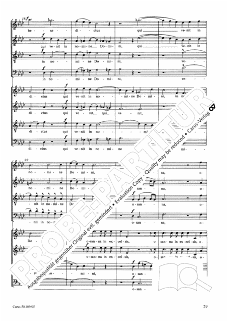 Mass in E flat major (Messe in Es) 4-Part scores gallery preview page 30