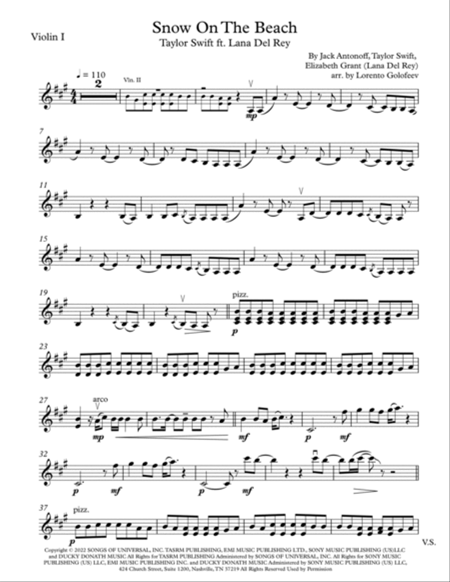 Snow On The Beach Snow On The Beach String Quartet scores gallery preview page 5