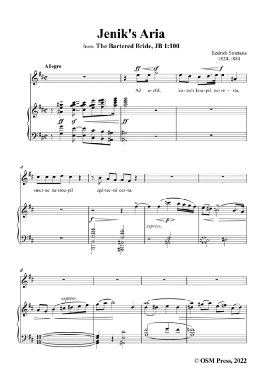 Smetana-Jenik's Aria,in b minor Voice Solo scores gallery preview page 3