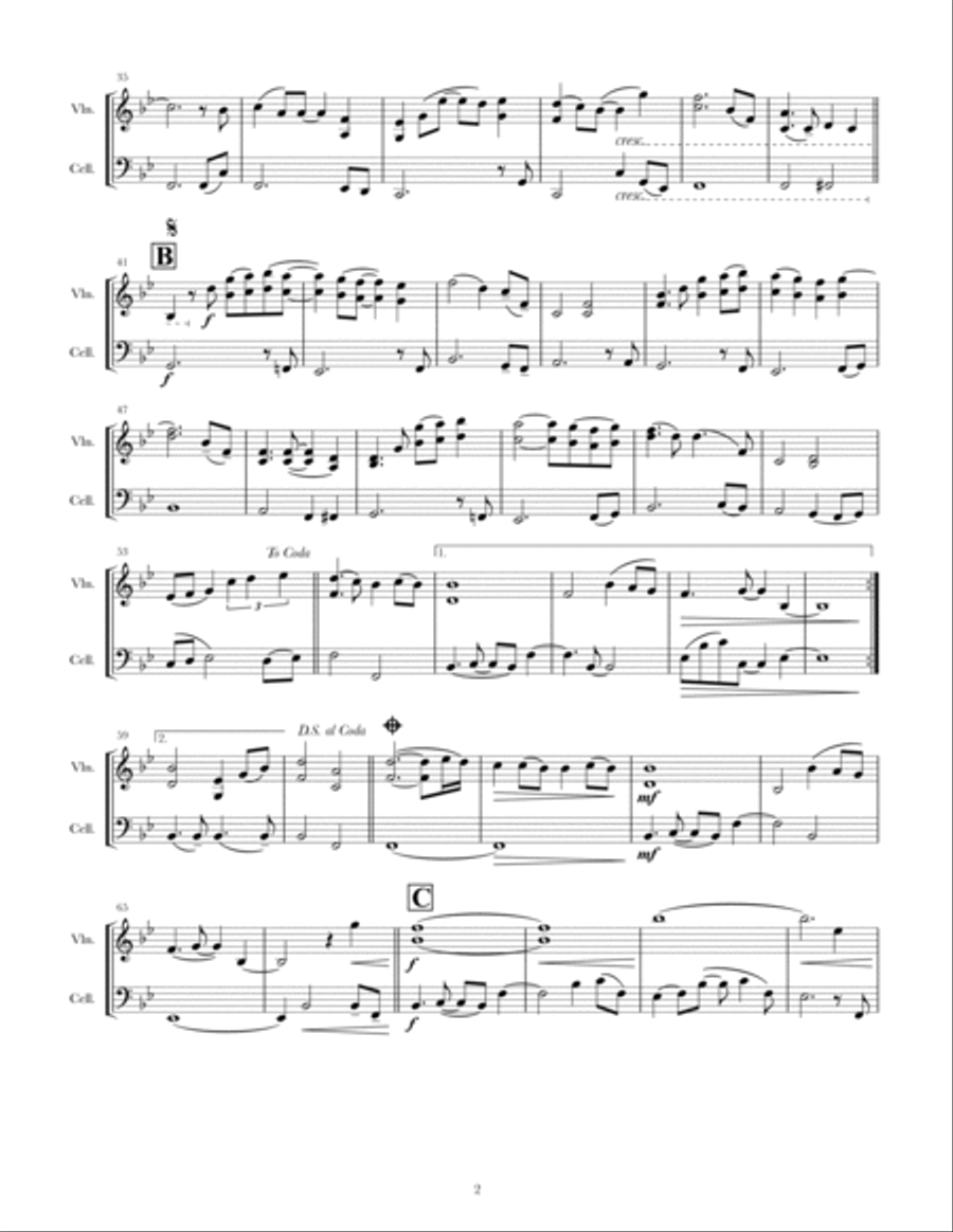 The Wind Beneath My Wings String Duet scores gallery preview page 2