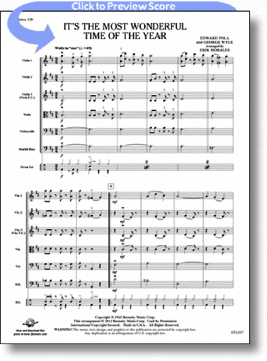 It's the Most Wonderful Time of the Year String Orchestra scores gallery preview page 1