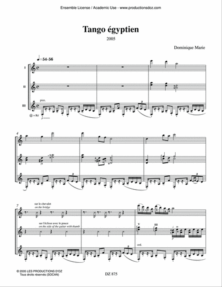 Tango égyptien Tango égyptien Guitar Ensemble scores gallery preview page 2
