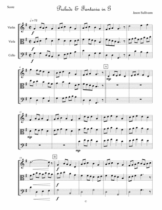 Prelude & Fantasia in G for String Trio