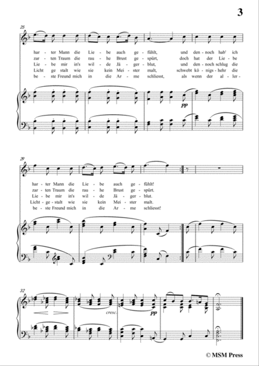 Schubert-Jägers Liebeslied,Op.96 No.2,in F Major,for Voice&Piano Voice scores gallery preview page 5