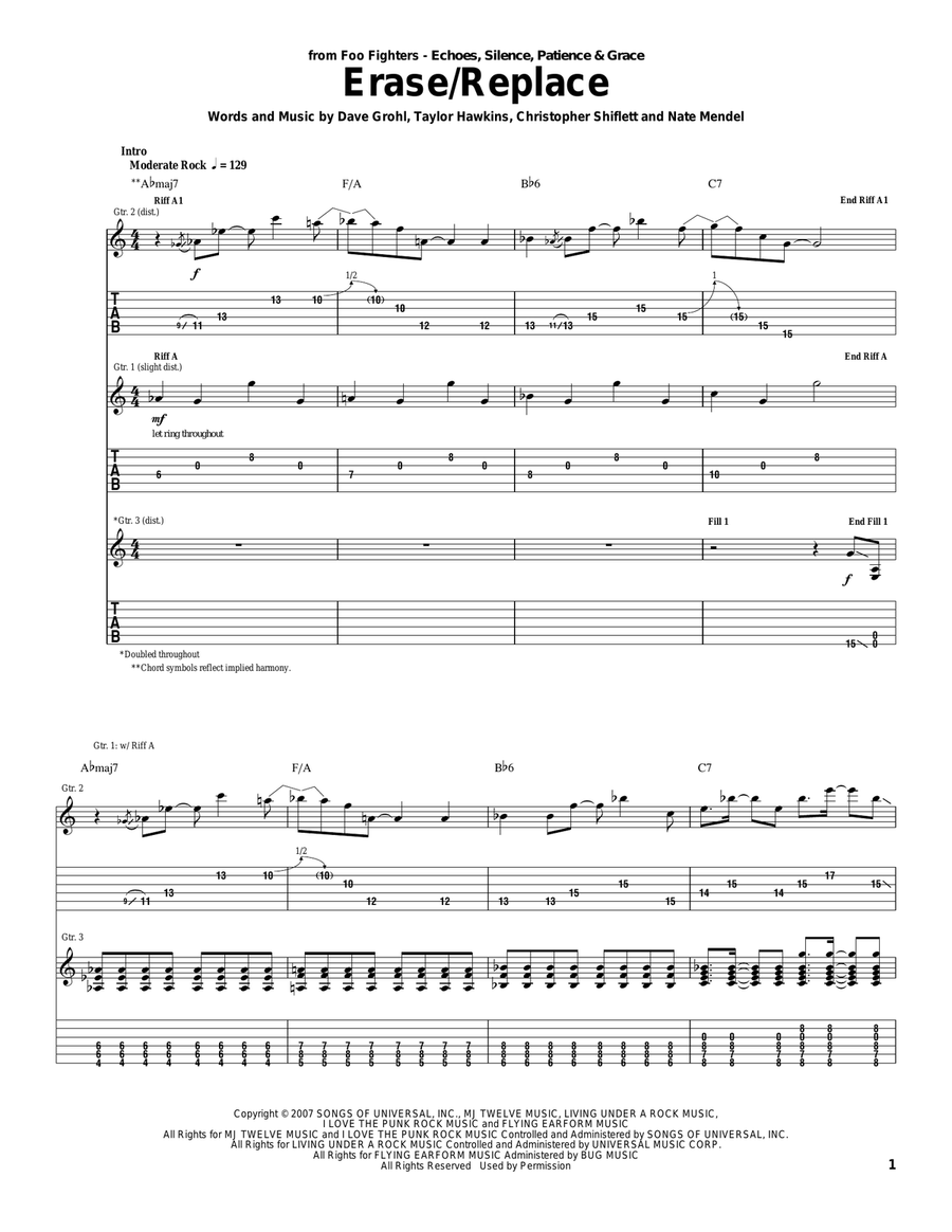 Erase/Replace Acoustic Guitar scores gallery preview page 1