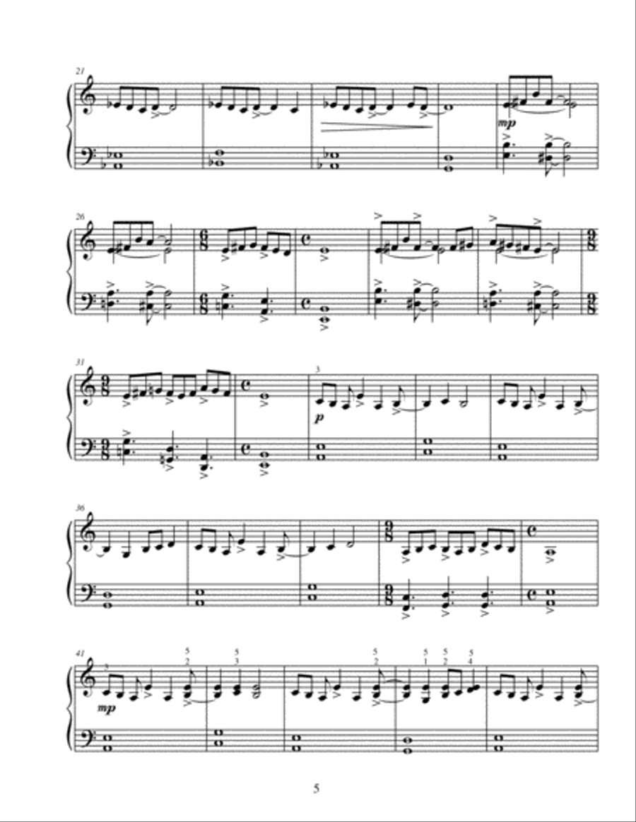 October - A Collection of Intermediate Piano Pieces Piano Solo scores gallery preview page 5