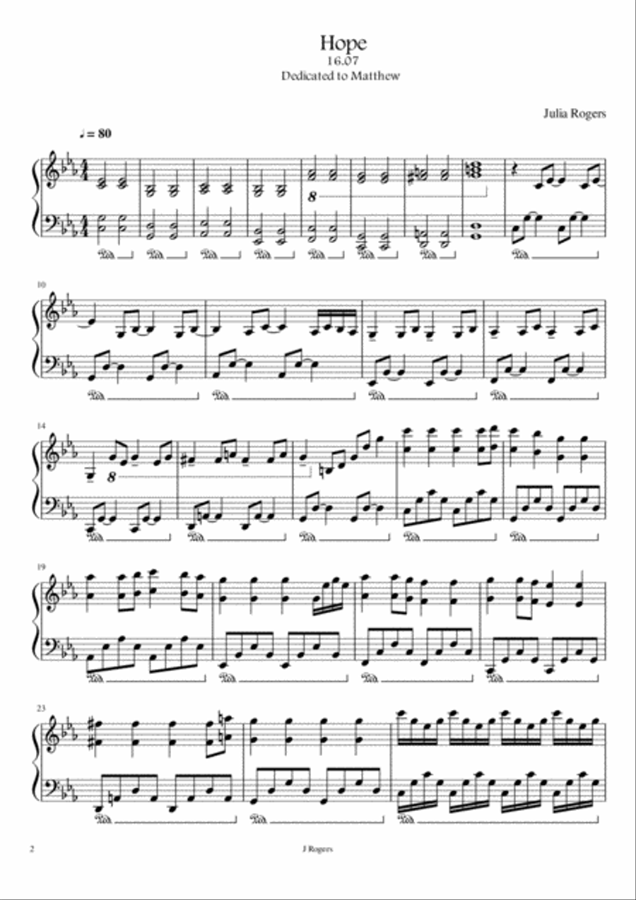 Hope Piano Solo scores gallery preview page 2