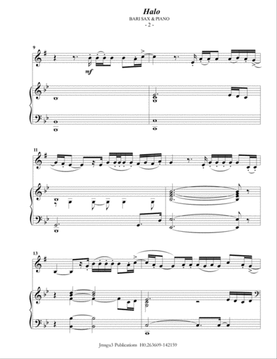 Halo Baritone Saxophone scores gallery preview page 2