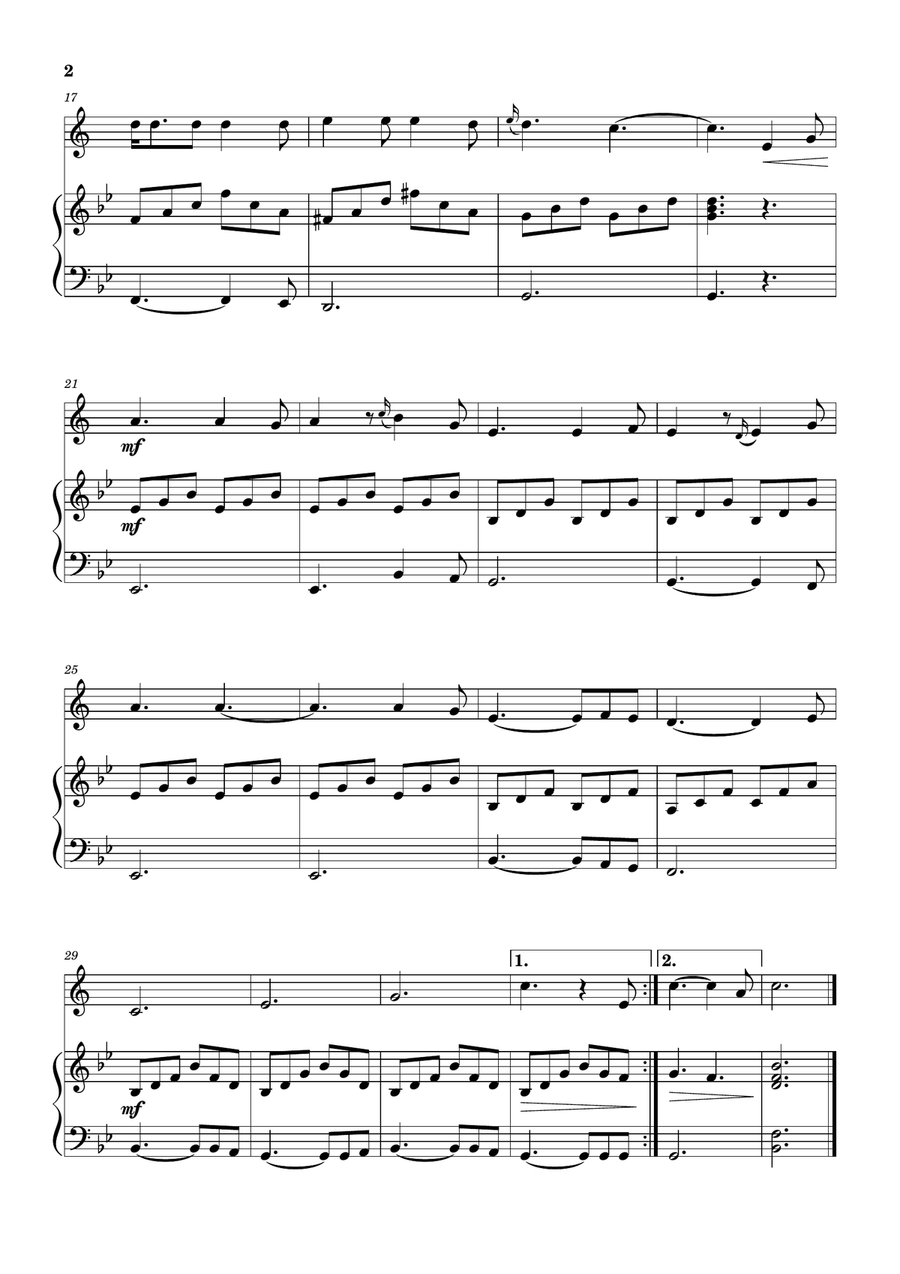 Hallelujah B-Flat Trumpet scores gallery preview page 2