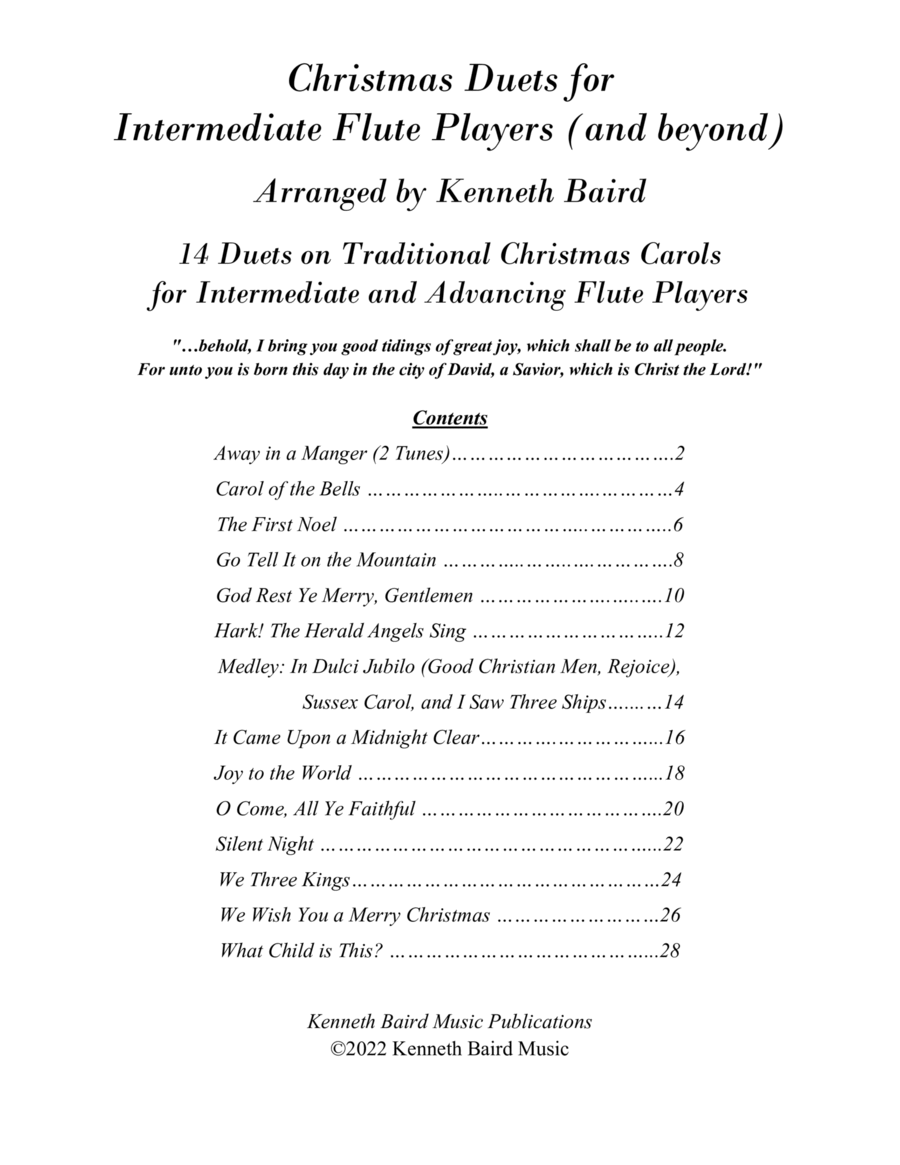 Christmas Duets for Intermediate Flute Players ...and Beyond Flute Duet scores gallery preview page 1