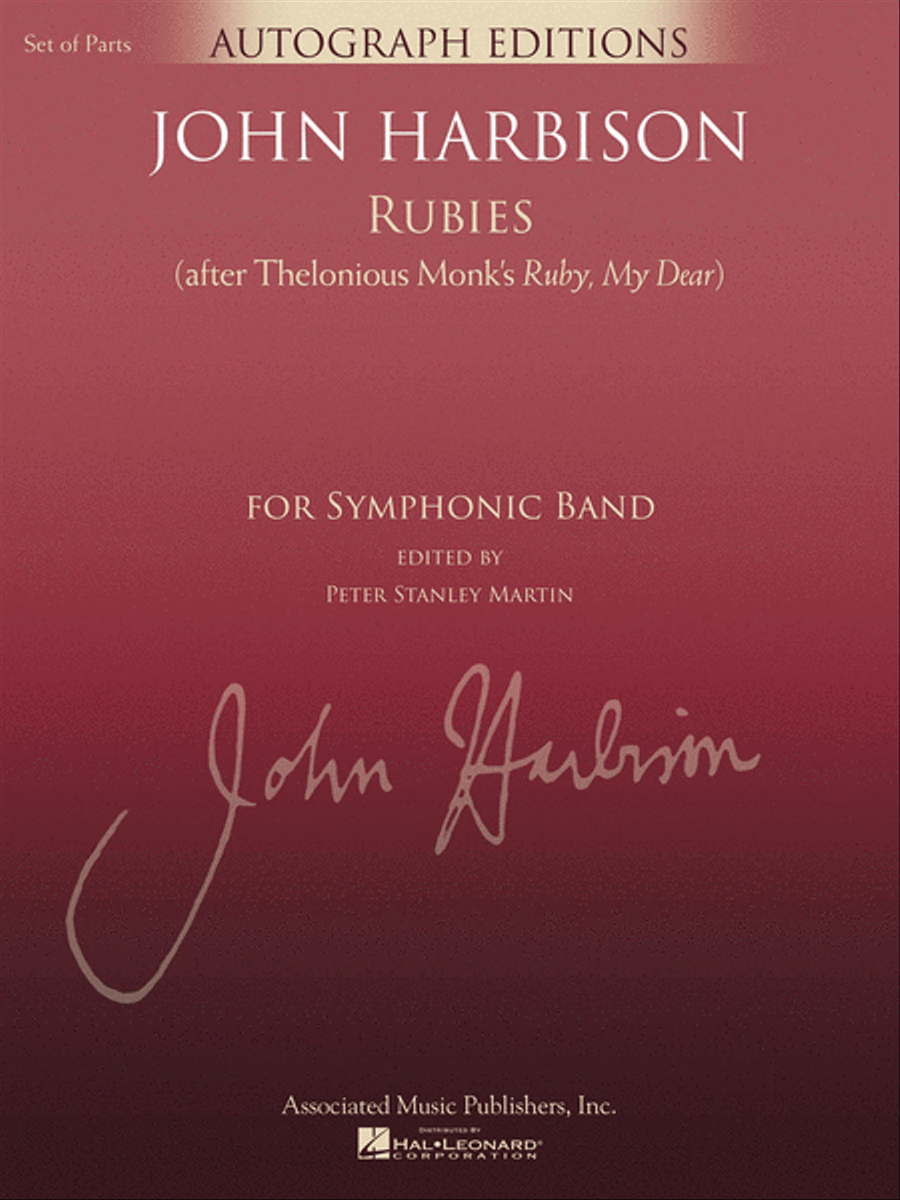 Book cover for Rubies (After Thelonious Monk's Ruby, My Dear)