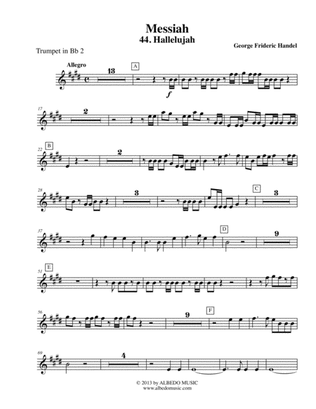 Handel Messiah, 44. Hallelujah - Trumpet in Bb 2 (Transposed Part), HWV 56