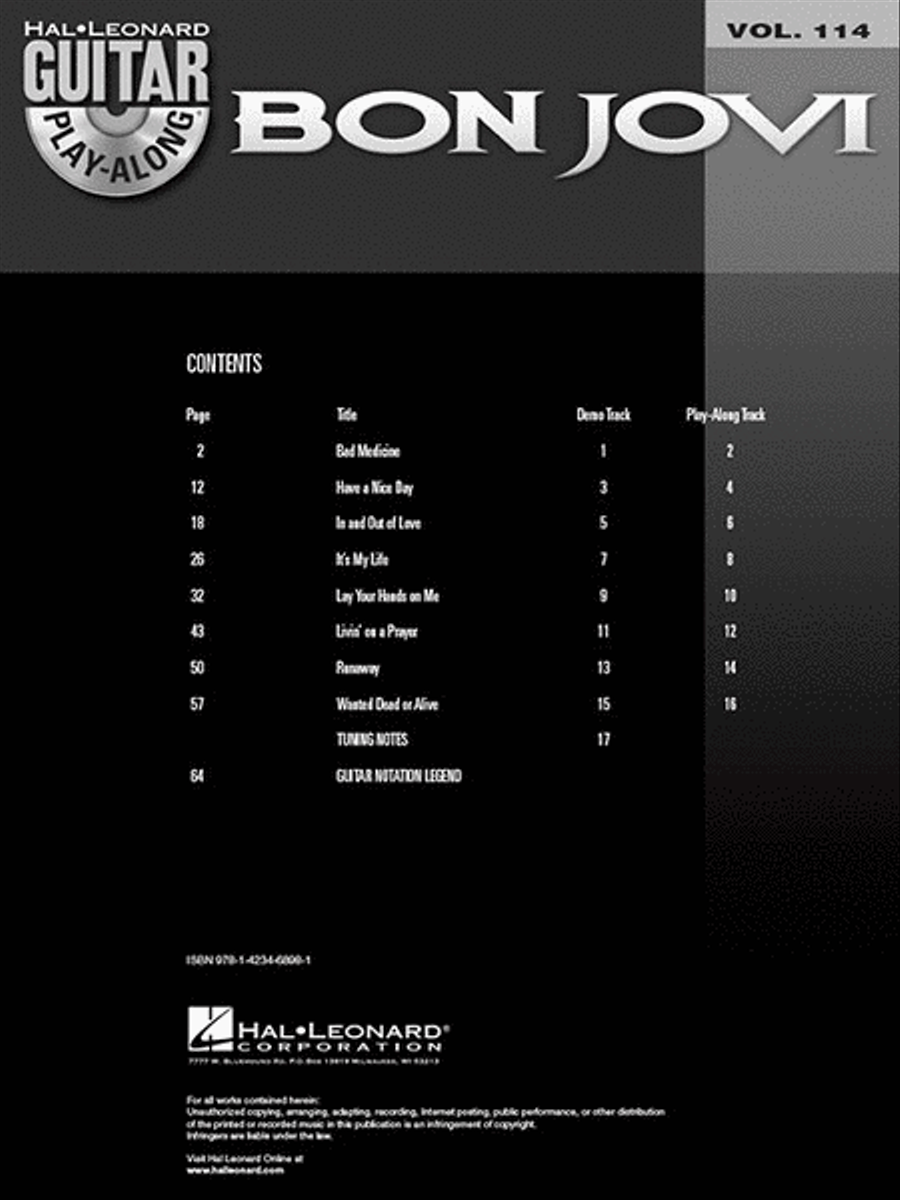 Bon Jovi Electric Guitar scores gallery preview page 2