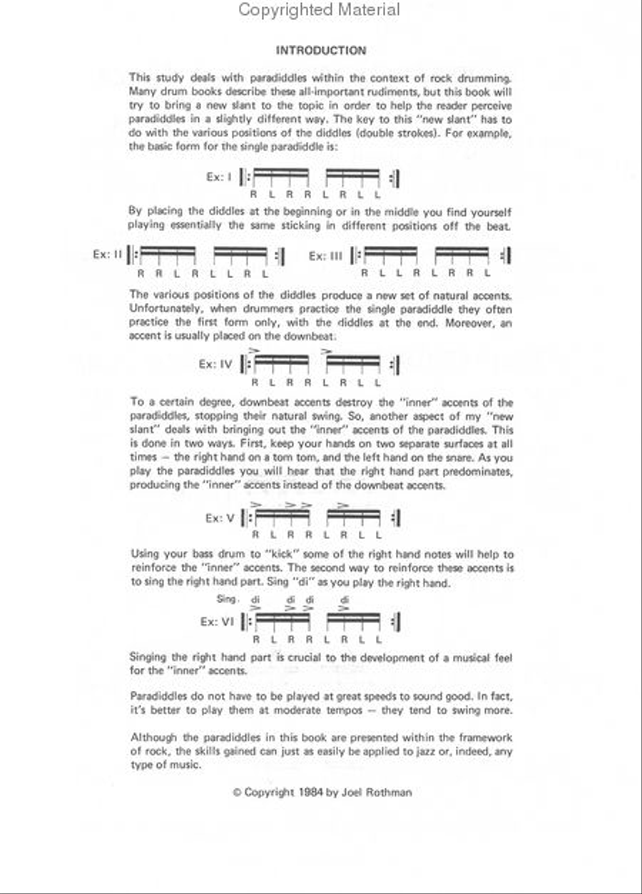 Joel Rothman's Paradiddle Rock Drums scores gallery preview page 2