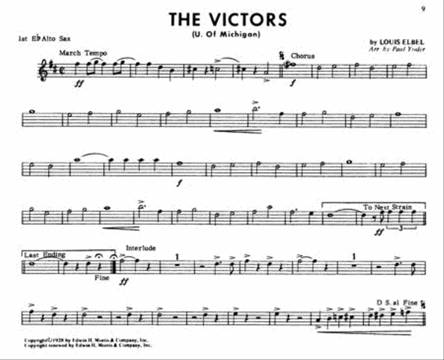 College Songs for School Bands – 1st Eb Alto Saxophone Marching Band scores gallery preview page 2