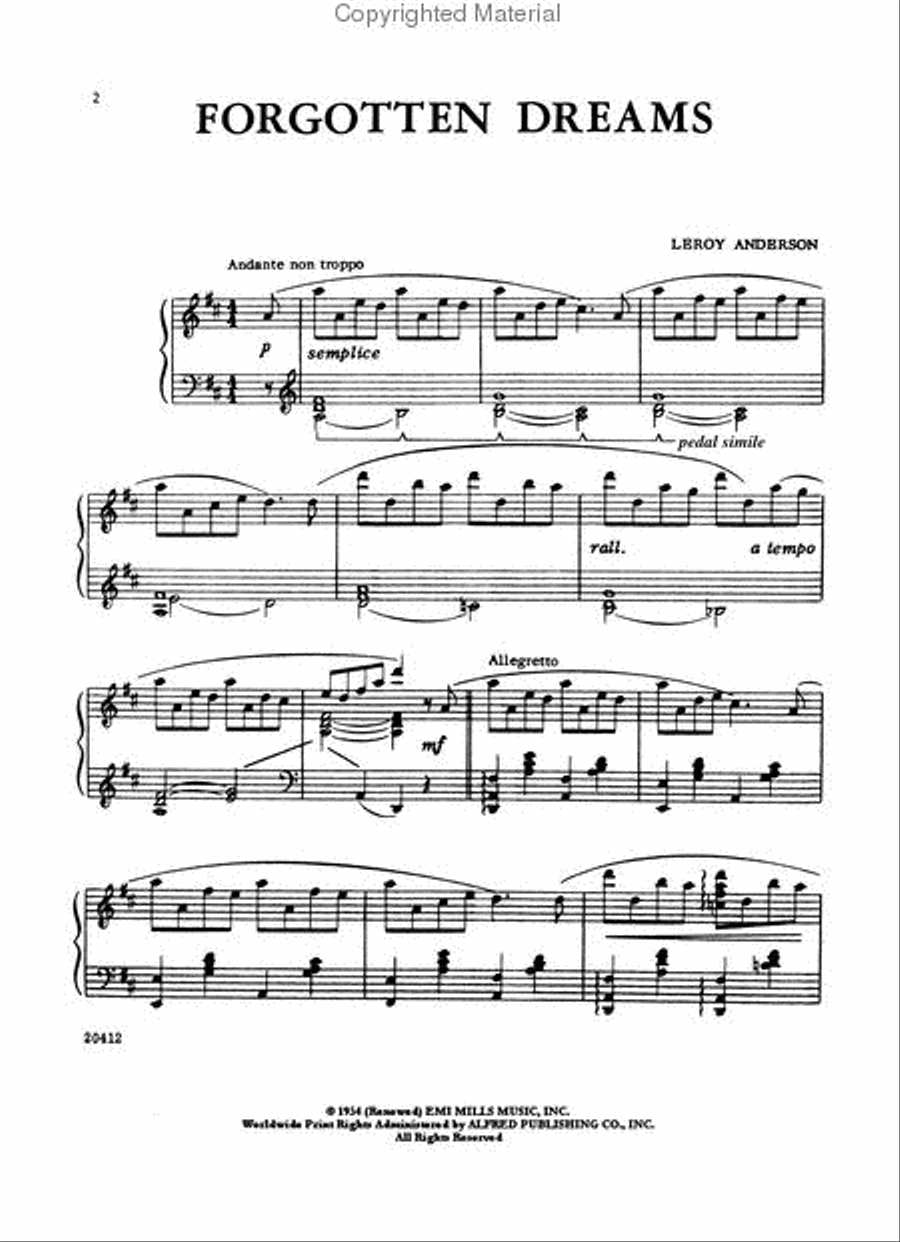 Forgotten Dreams Forgotten Dreams Piano Solo scores gallery preview page 2