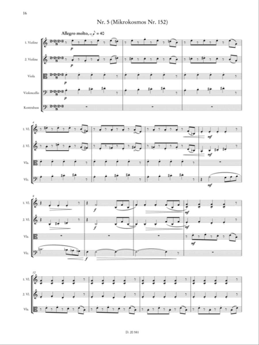 Sechs Tanze in bulgarischen Rhythmen aus Mikrokosmos Orchestra scores gallery preview page 4