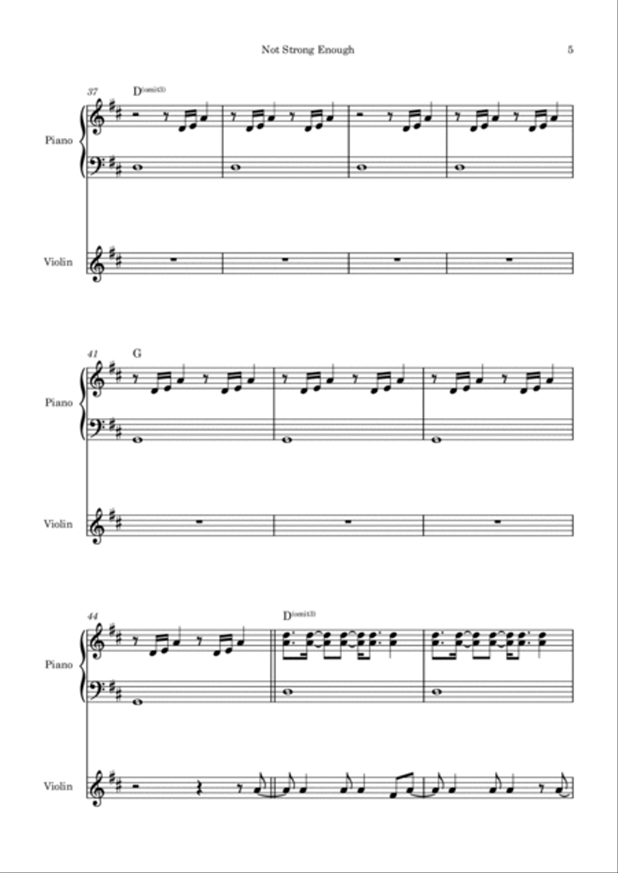 Not Strong Enough Violin Solo scores gallery preview page 5