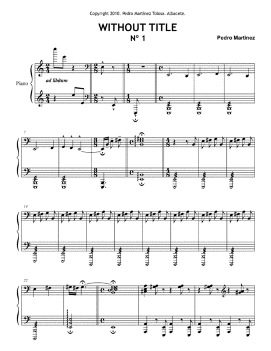 Whitout Title nº1 Piano Method scores gallery preview page 1
