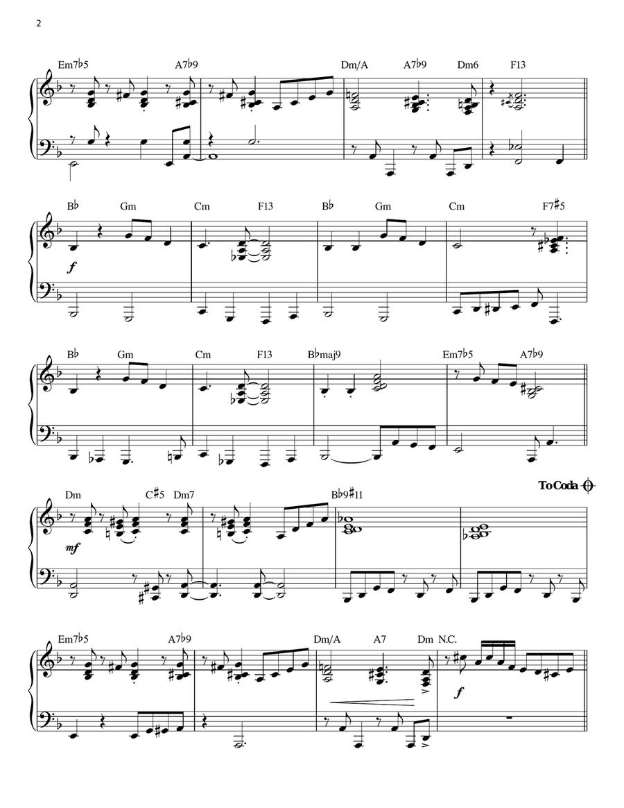 Bernie's Tune Piano Solo scores gallery preview page 2
