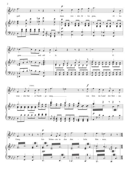 HENSEL: Nachtwanderer, Op. 7 no. 1 (transposed to A-flat major and G major)