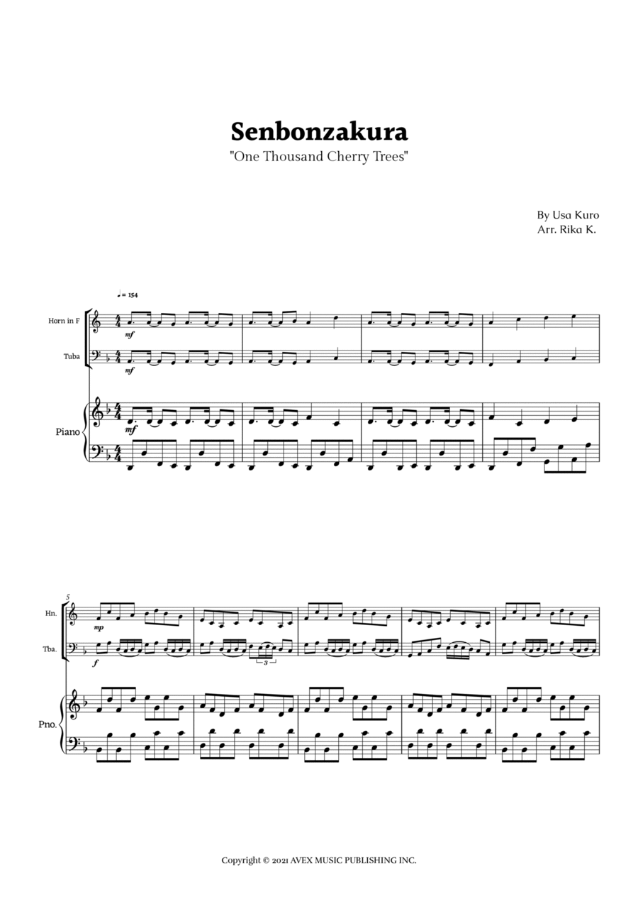 Senbonzakura Brass Duet scores gallery preview page 1