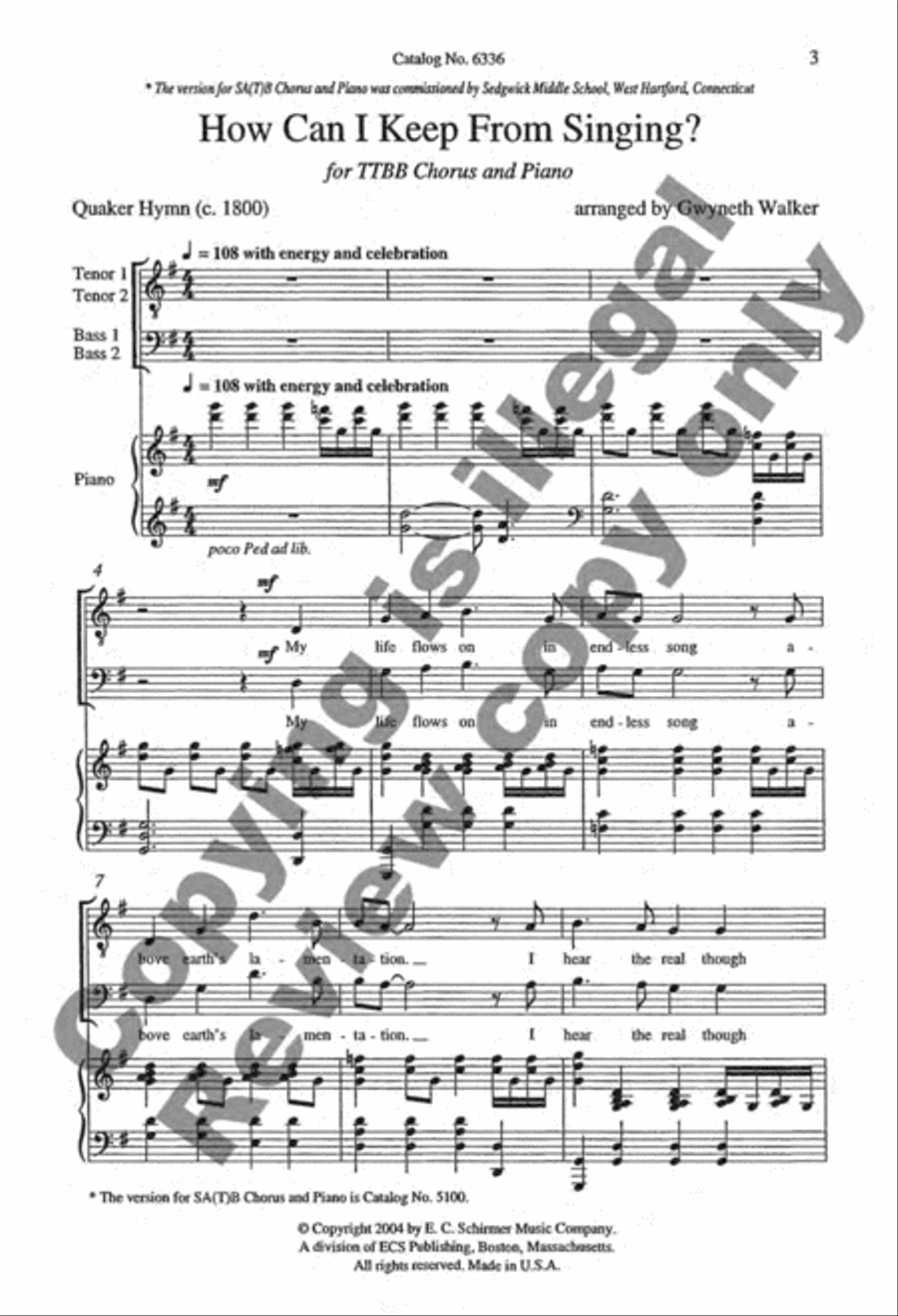 How Can I Keep from Singing? TTBB scores gallery preview page 2