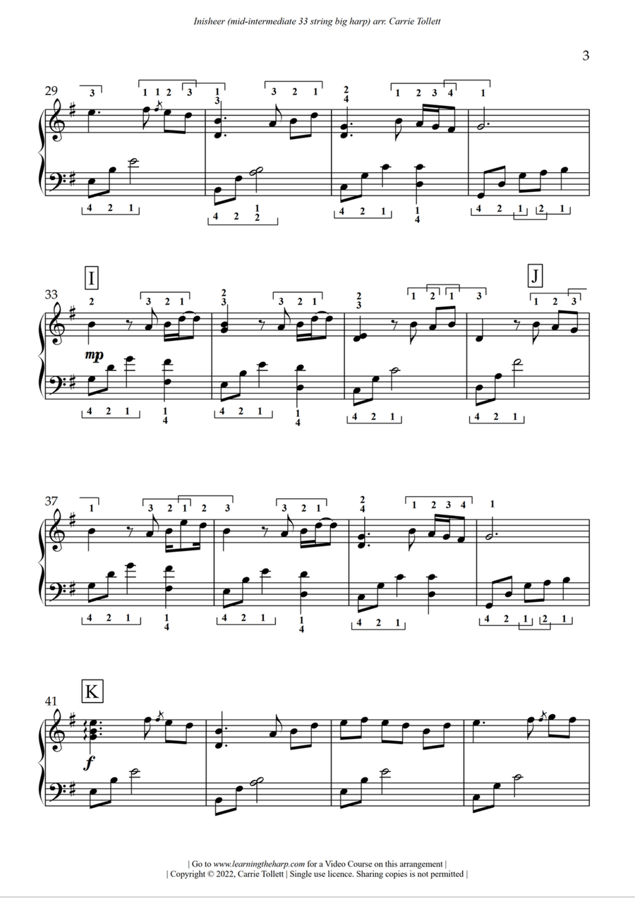 Inisheer Celtic Harp scores gallery preview page 4
