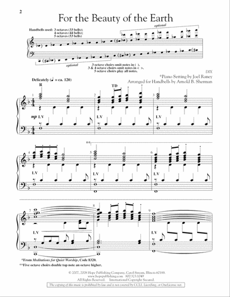 For the Beauty of the Earth 5-Octaves scores gallery preview page 2