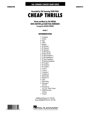Book cover for Cheap Thrills - Conductor Score (Full Score)