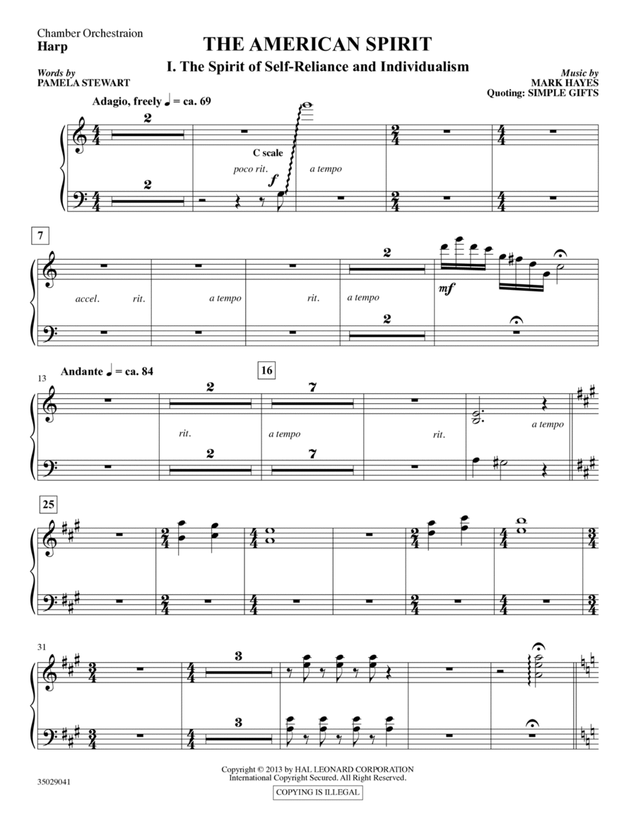 The American Spirit - Harp Choir scores gallery preview page 1