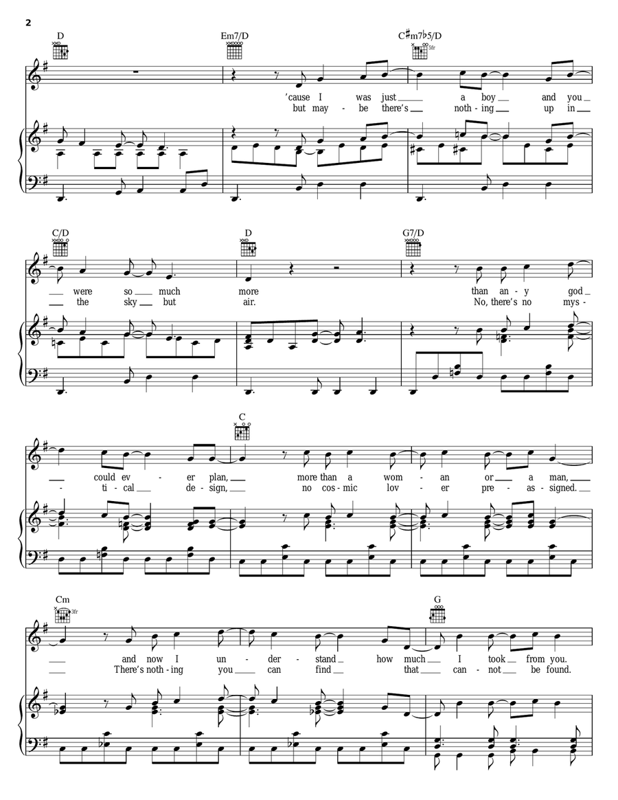 Wicked Little Town (Reprise) Piano, Vocal, Guitar scores gallery preview page 2