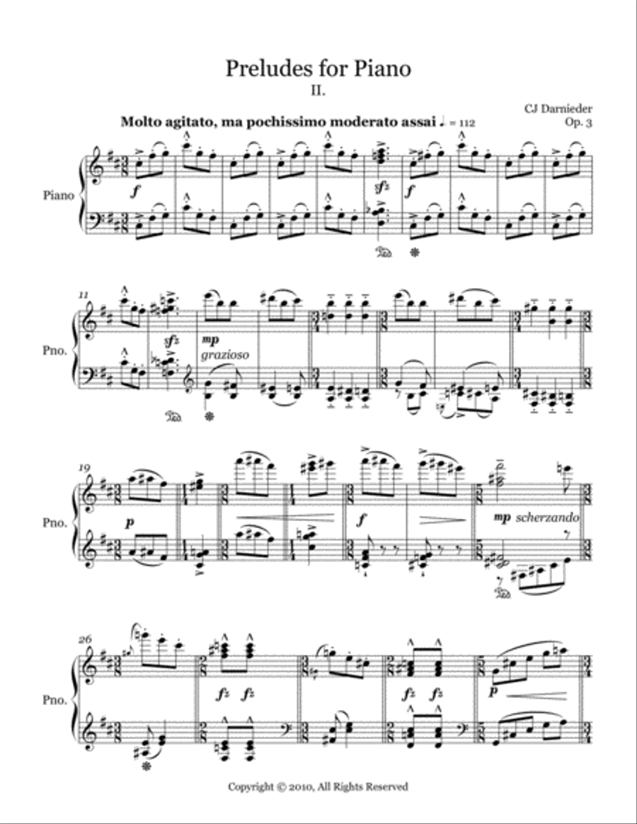 Preludes for Piano - II. Preludes for Piano - II. Piano Solo scores gallery preview page 1