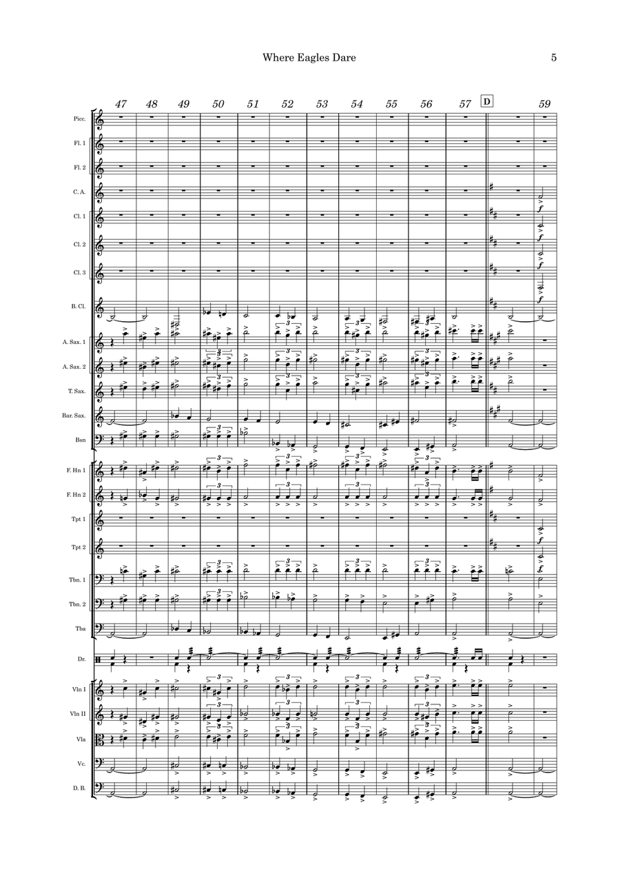 Where Eagles Dare (Theme) Full Orchestra scores gallery preview page 5
