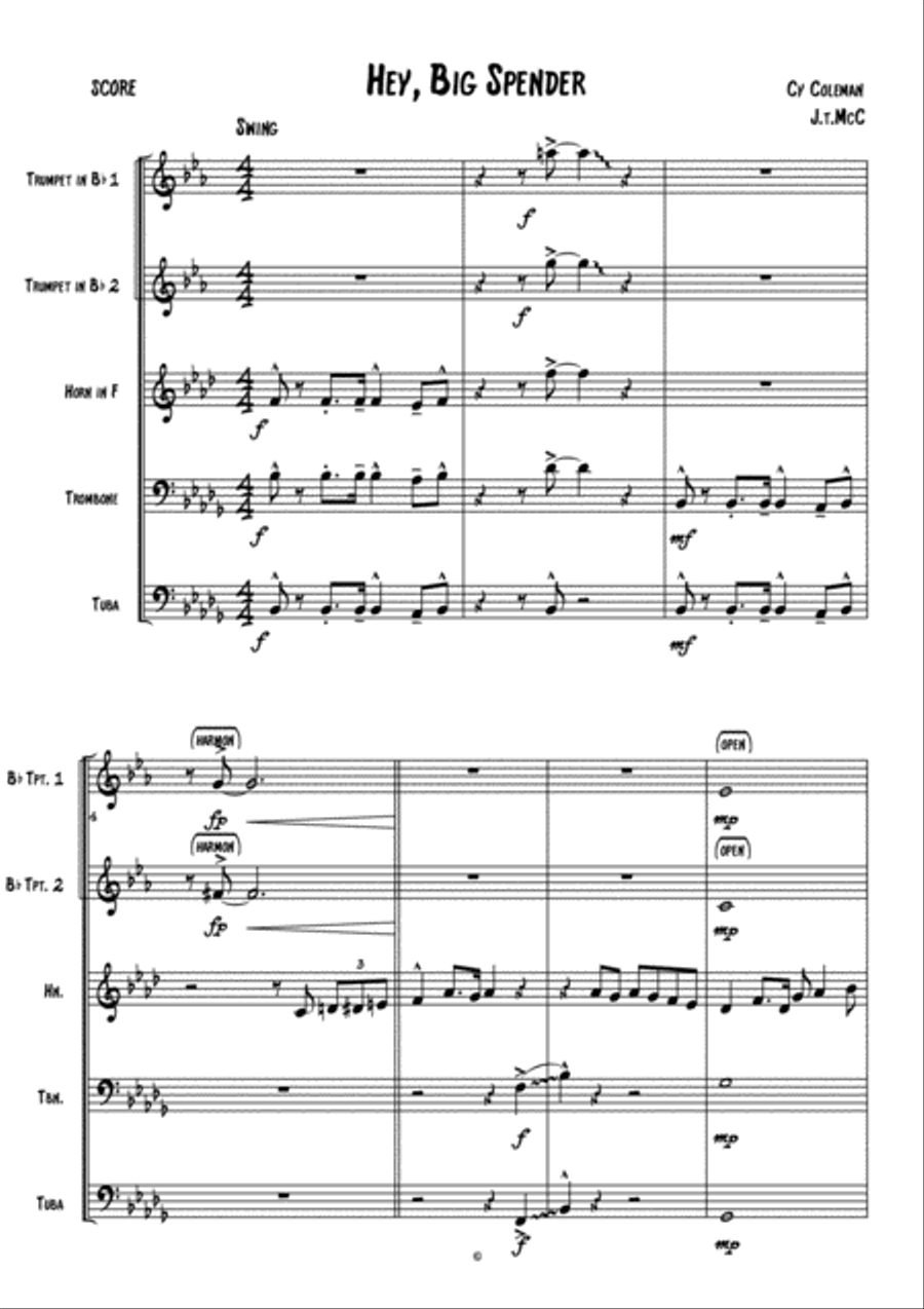 Big Spender Brass Ensemble scores gallery preview page 2