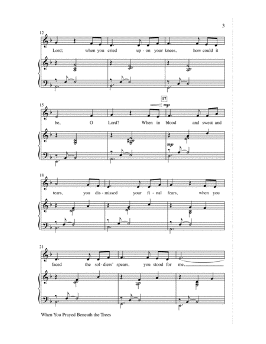 When You Prayed Beneath the Trees Unison Choir scores gallery preview page 3