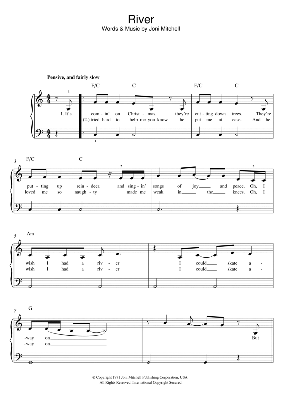 River River Easy Piano scores gallery preview page 1