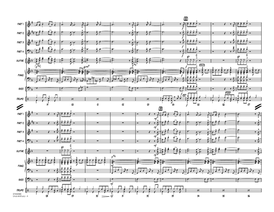 Linus And Lucy - Full Score Jazz Ensemble scores gallery preview page 3