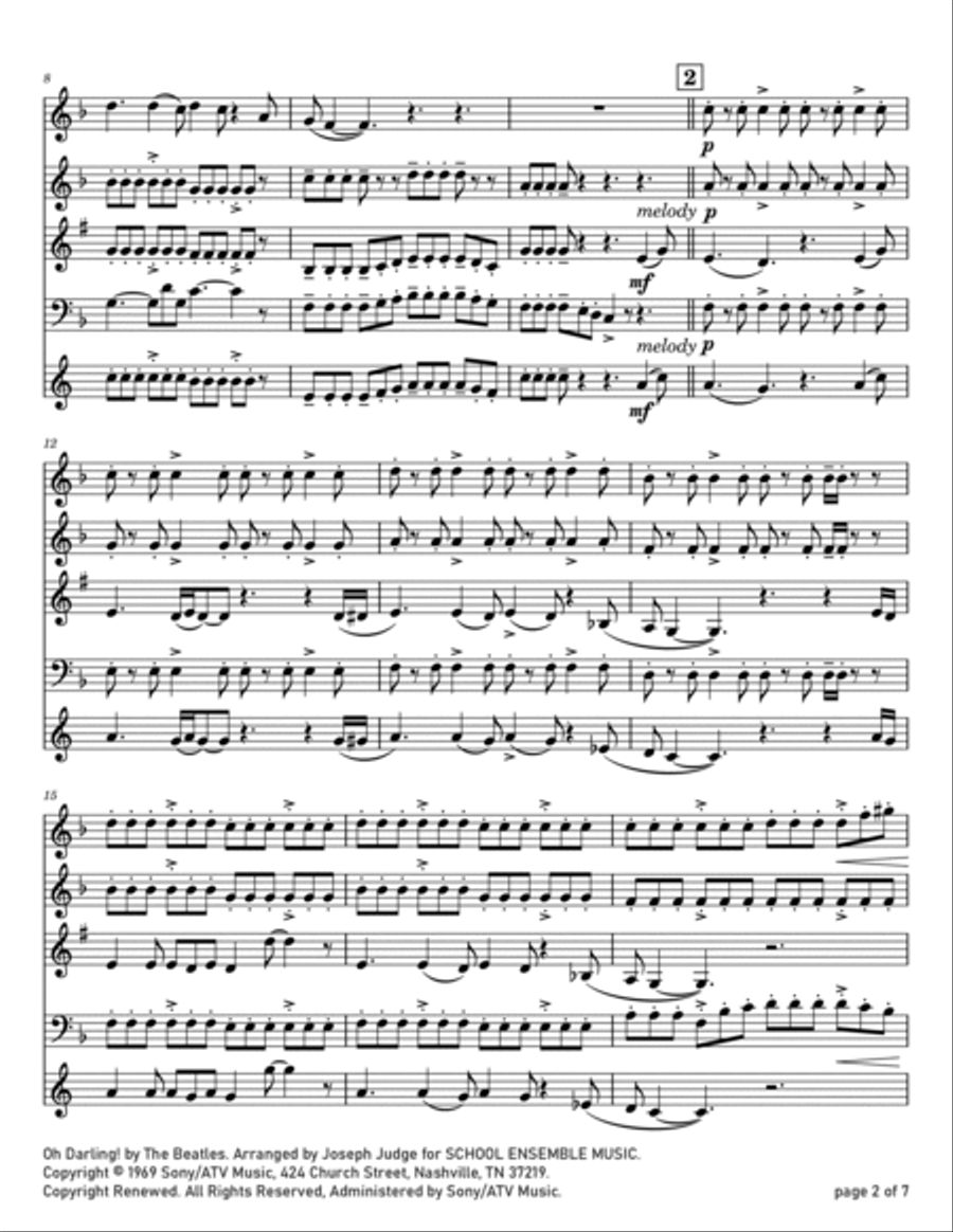 Oh! Darling Woodwind Quartet scores gallery preview page 2