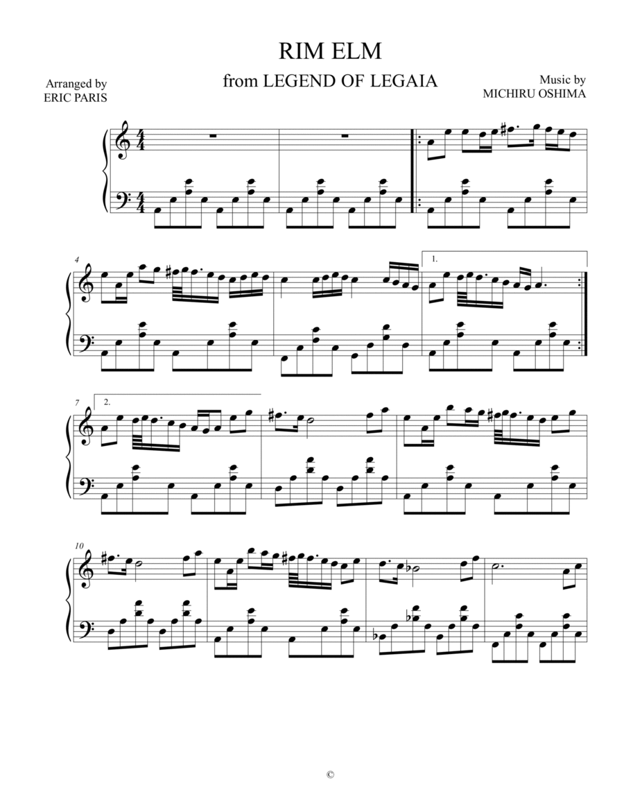 Rim Elm Rim Elm Piano Solo scores gallery preview page 1