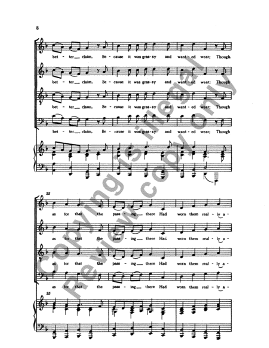 The Road Not Taken - SATB - From "Frostiana" image number null