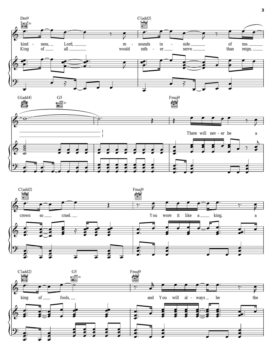 Many Crowns Many Crowns Piano, Vocal, Guitar scores gallery preview page 3