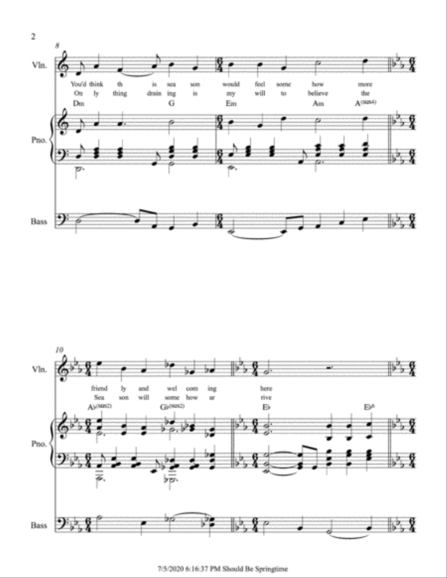 Should Be Springtime Should Be Springtime Piano, Vocal, Guitar scores gallery preview page 2