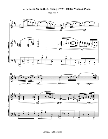 Bach: Air on a G String for Violin & Piano image number null