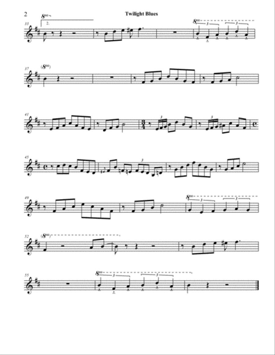 Twilight Blues - Tenor Sax and Piano Jazz Ensemble scores gallery preview page 4