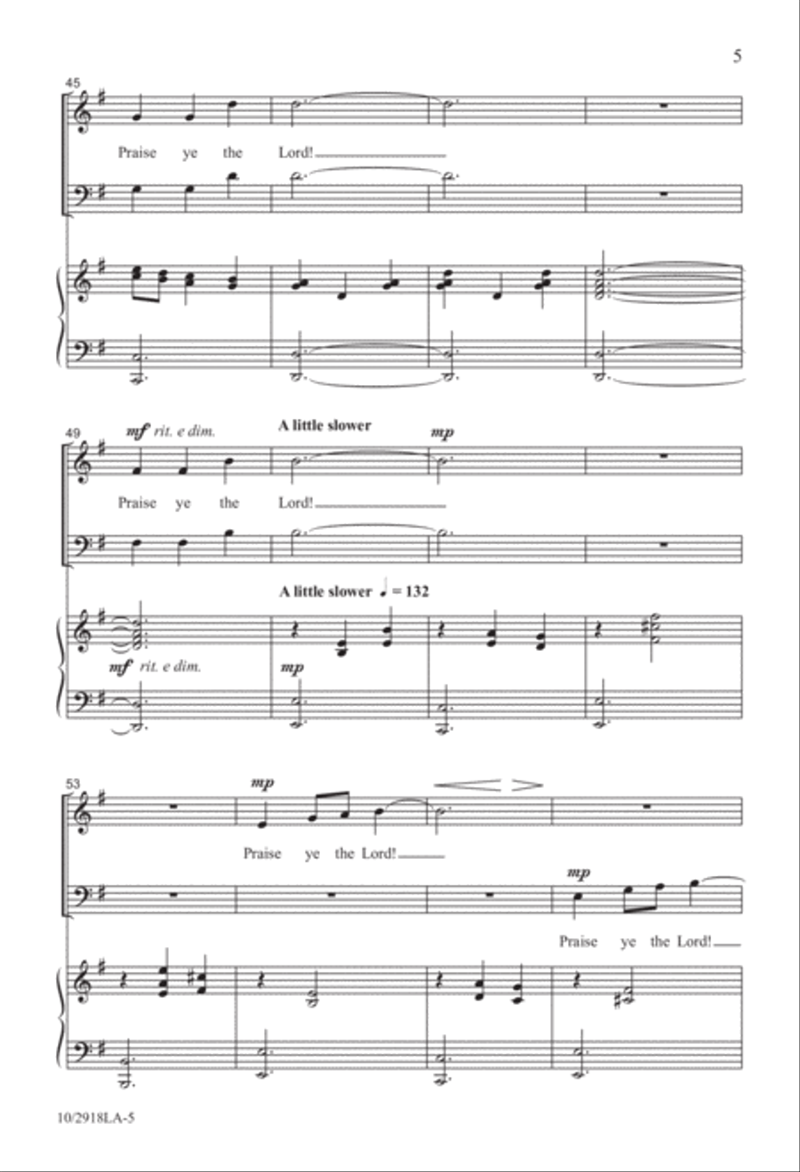 Praise Ye the Lord 4-Part scores gallery preview page 5
