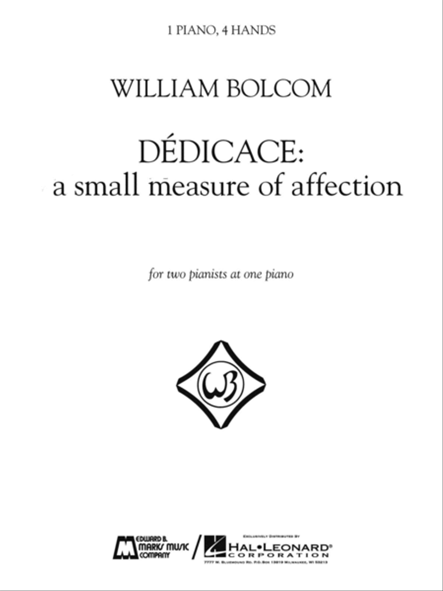 Dedicace - A Small Measure of Affection 1 Piano, 4-Hands scores gallery preview page 1