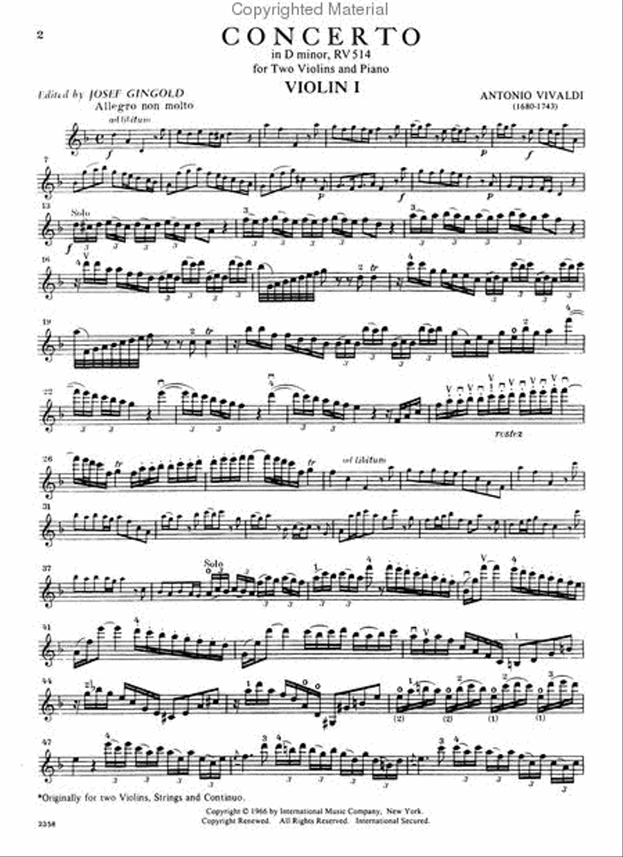 Concerto In D Minor, Rv 514 Violin scores gallery preview page 4